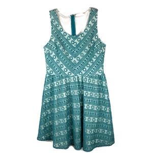 Altar'd State Fit and Flare Teal Lace Dress Size L